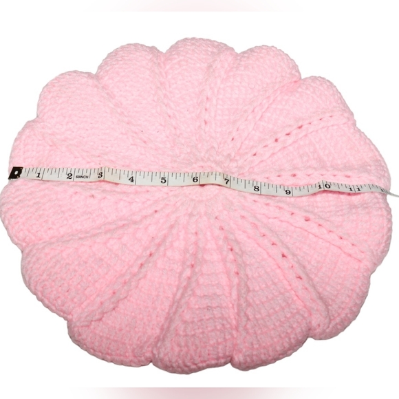 Designer Knit Pink Beret - Picture 5 of 9